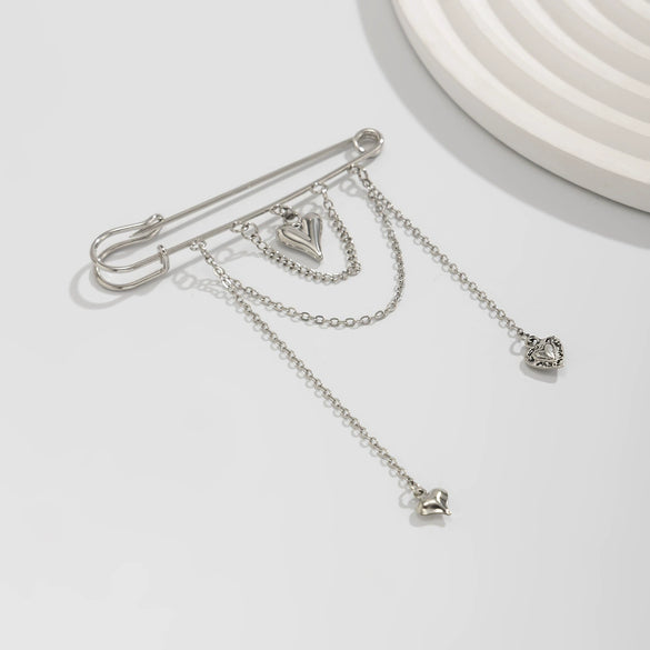 Jewelry Love Heartshaped Pendant Pants Chain Iron Copperclad Chain Alloy Women's