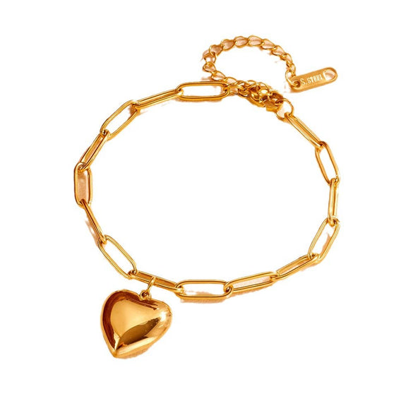 Jewelry Love Water Drops Bell Pattern Titanium Steel Box Chain Bracelet