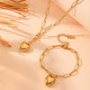 Jewelry Love Water Drops Bell Pattern Titanium Steel Box Chain Bracelet
