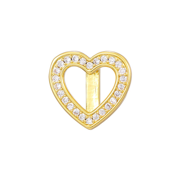 Jewelry Loveshaped Copper Adjustable Bracelet With Geometric Design And Electroplating