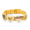 Jewelry Loveshaped Copper Adjustable Bracelet With Geometric Design And Electroplating