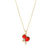 Jewelry Lucky Red Agate Gourd Pendant With Diamonds Titanium Steel Necklace For Women