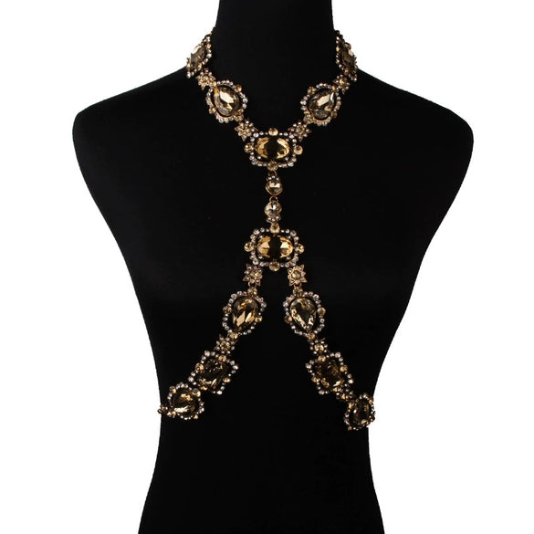 Jewelry Luxury Diamond Alloy Water Wave Chain Geometric Women's Long Necklace
