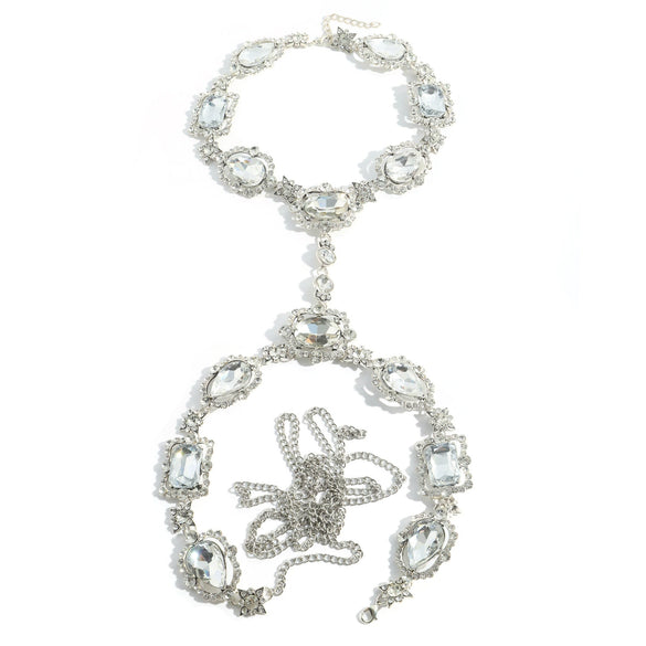 Jewelry Luxury Diamond Alloy Water Wave Chain Geometric Women's Long Necklace