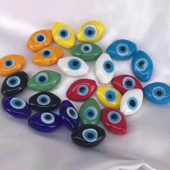 Jewelry Making Accessories Glass Glazed Colorful Turkish Eye Pattern Necklace Bracelet