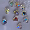 Jewelry Making Accessories Glass Glazed Faceted Peach Heart Pendant With Dripping Oil Design And Eye Pattern