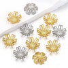 Jewelry Making Stainless Steel Six Petal Bead Cap Gasket With Totem Pattern And Vacuum Plating