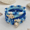 Jewelry Marine Element Shell Starfish Pendant Bracelet Sweet Style Soft Ceramic Polymer Clay Acrylic Electroplating