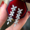 Jewelry Marquise Zircon Butterfly Flower Earrings Copper For Women