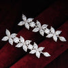 Jewelry Marquise Zircon Butterfly Flower Earrings Copper For Women
