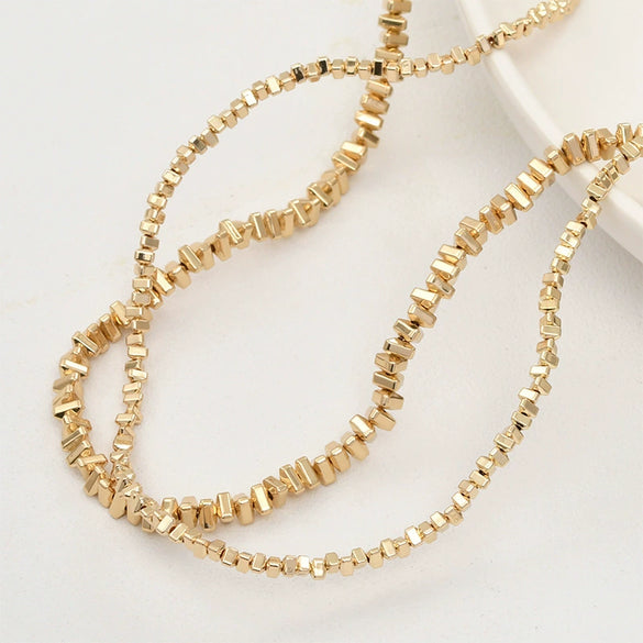 Jewelry Material Black Gallstone Beads Electroplated Geometric Triangle Broken Gold And Silver Beads For Bracelet
