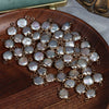 Jewelry Material Natural Freshwater Pearl Copper Gold Plated Double Hanging Button Edging Baroque Round