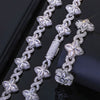 Jewelry Men's Hip Hop Cuban Chain Necklace And Bracelet With Fourleaf Clover Figureeight Design Copper Inlaid Zircon
