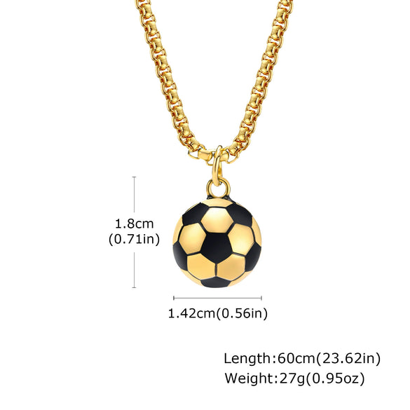 Jewelry Men's Stainless Steel And Titanium Steel Football Pendant Geometric Style Electroplated