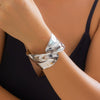 Jewelry Metal Adjustable Open Punk Geometric Electroplated Bracelet