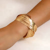 Jewelry Metal Adjustable Open Punk Geometric Electroplated Bracelet