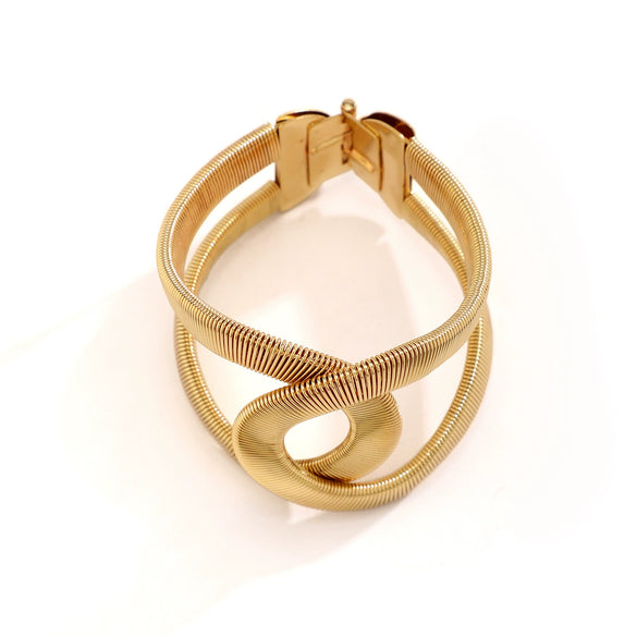 Jewelry Metal Adjustable Open Punk Geometric Electroplated Bracelet