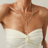 Jewelry Metal Alloy Pendant Necklace With Geometric Pattern Copperclad Iron And Pearl Chain Electroplated For Women