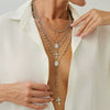 Jewelry Metal Alloy Pendant Necklace With Geometric Pattern Copperclad Iron And Pearl Chain Electroplated For Women