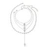 Jewelry Metal Alloy Pendant Necklace With Geometric Pattern Copperclad Iron And Pearl Chain Electroplated For Women