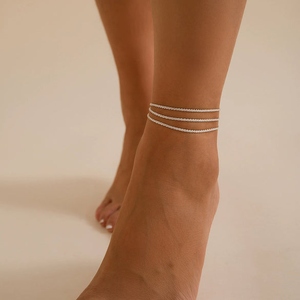 Jewelry Metal Anklet Copper Wave Style