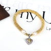 Jewelry Metal Beaded Star Moon Pendant Heart Shape Micropaved Bracelet