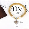 Jewelry Metal Beaded Star Moon Pendant Heart Shape Micropaved Bracelet