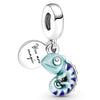 Jewelry Metal Blue Butterfly Pendant With Totem Pattern Electroplating