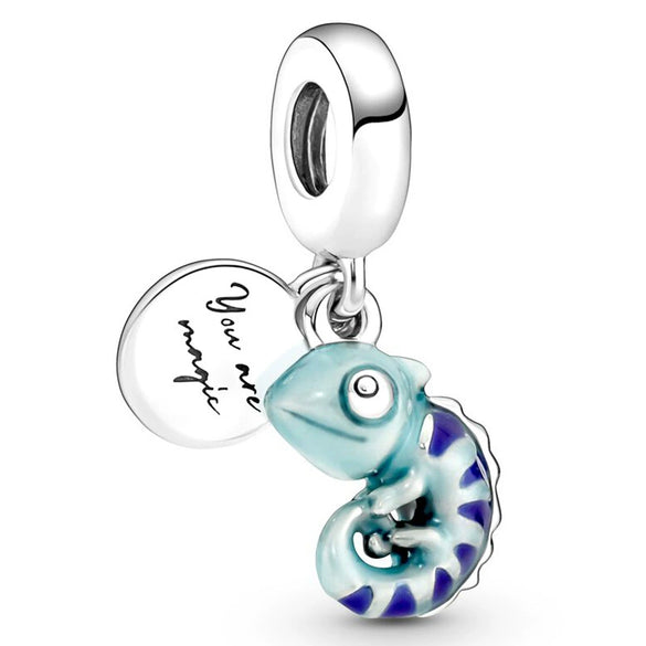 Jewelry Metal Blue Butterfly Pendant With Totem Pattern Electroplating