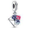 Jewelry Metal Blue Butterfly Pendant With Totem Pattern Electroplating