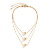 Jewelry Metal Box Chain Collarbone Necklace With Alloy Imitation Pearl Pendant Retro Allmatch Geometric Style For Women
