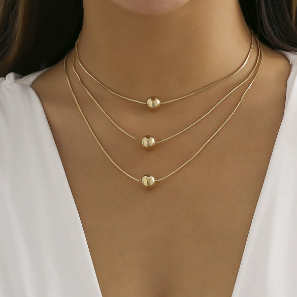 Jewelry Metal Box Chain Collarbone Necklace With Alloy Imitation Pearl Pendant Retro Allmatch Geometric Style For Women