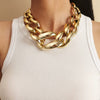 Jewelry Metal Buckle Single Layer Necklace Punk Geometric Style Plastic Plating Aluminum Chain