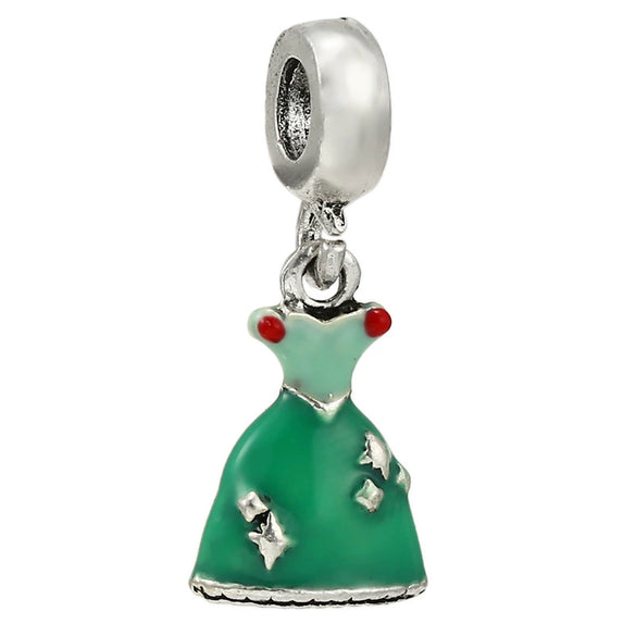 Jewelry Metal Cartoon Princess Skirt Beaded Pendant Totem Electroplated Diy Bracelet Beads Accessories
