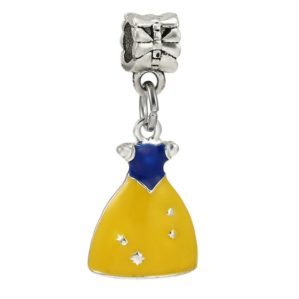 Jewelry Metal Cartoon Princess Skirt Beaded Pendant Totem Electroplated Diy Bracelet Beads Accessories