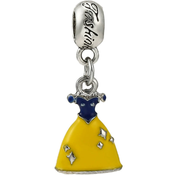 Jewelry Metal Cartoon Princess Skirt Beaded Pendant Totem Electroplated Diy Bracelet Beads Accessories