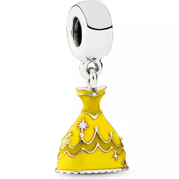 Jewelry Metal Cartoon Princess Skirt Beaded Pendant Totem Electroplated Diy Bracelet Beads Accessories