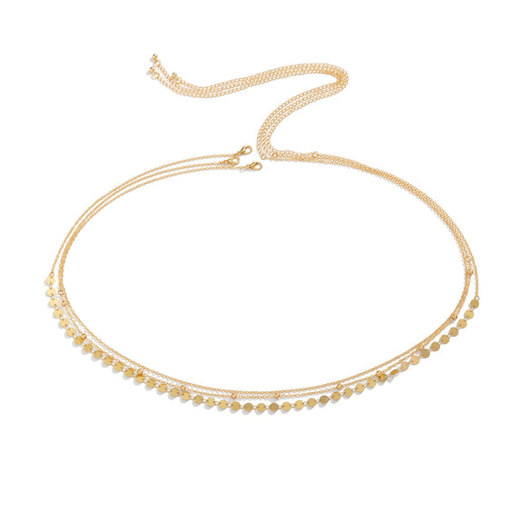 Jewelry Metal Chain Body Chain Waist Chain Sequins Stacked Love Claw Tassel Rhinestone Multiple Circles Lobster Clasp