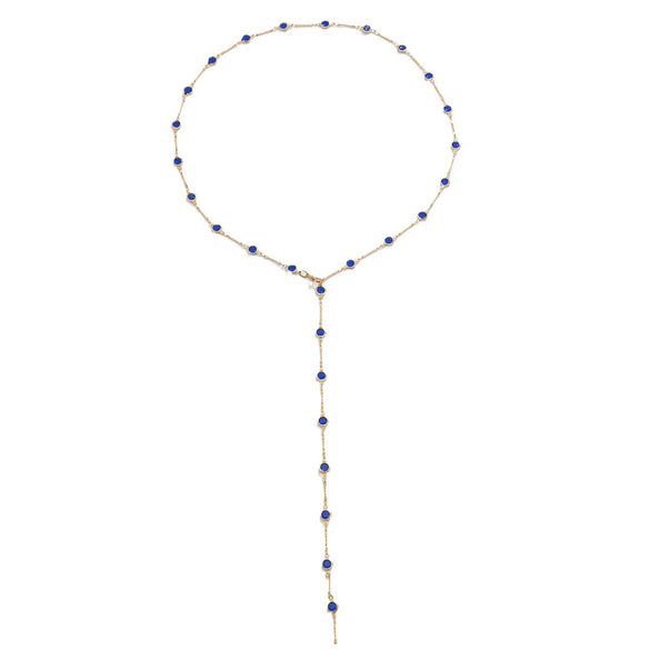 Jewelry Metal Chain Geometric Rhinestone Electroplating Long Necklace For Women