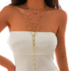 Jewelry Metal Chain Geometric Rhinestone Electroplating Long Necklace For Women