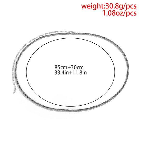 Jewelry Metal Chain Men's Body Chain Waist Chain Punk Exaggerated Simple Single Layer Iron Chain Leisure Style