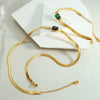 Jewelry Metal Chain Multicolor Zircon Hip Hop Retro Electroplated Bracelet And Necklace Set