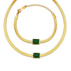 Jewelry Metal Chain Multicolor Zircon Hip Hop Retro Electroplated Bracelet And Necklace Set