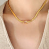 Jewelry Metal Chain Multicolor Zircon Hip Hop Retro Electroplated Bracelet And Necklace Set