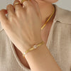 Jewelry Metal Chain Multicolor Zircon Hip Hop Retro Electroplated Bracelet And Necklace Set