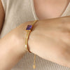 Jewelry Metal Chain Multicolor Zircon Hip Hop Retro Electroplated Bracelet And Necklace Set