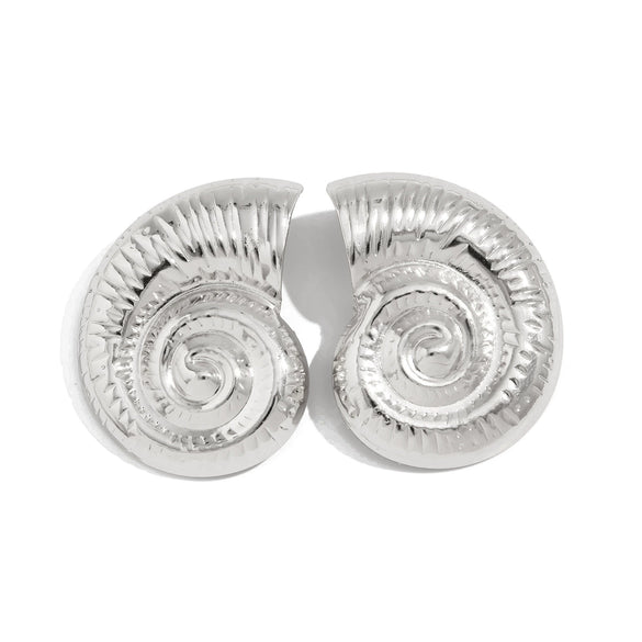 Jewelry Metal Conch Irregular Exaggerated Hollow Earrings Geometric Electroplating Women's