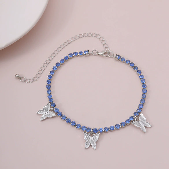 Jewelry Metal Copper Butterfly Claw Chain Simple Single Layer Retro Clavicle Necklace For Women