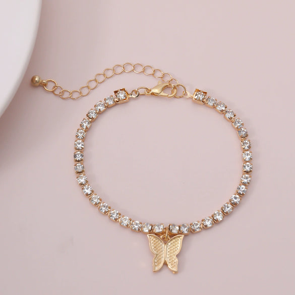Jewelry Metal Copper Butterfly Claw Chain Simple Single Layer Retro Clavicle Necklace For Women