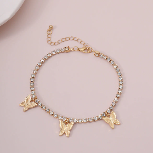Jewelry Metal Copper Butterfly Claw Chain Simple Single Layer Retro Clavicle Necklace For Women